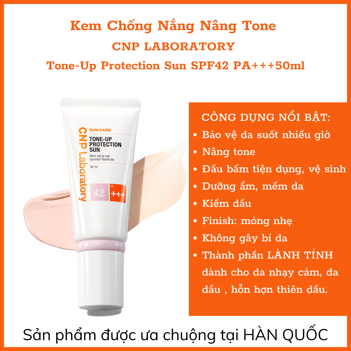 Kem chống nắng CNP Laboratory Tone-Up Protection Sun