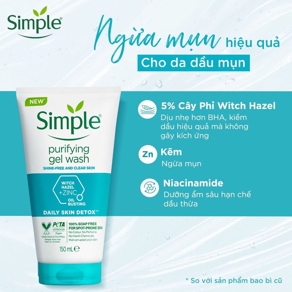 Simple Gel Rửa Mặt Giảm Nhờn