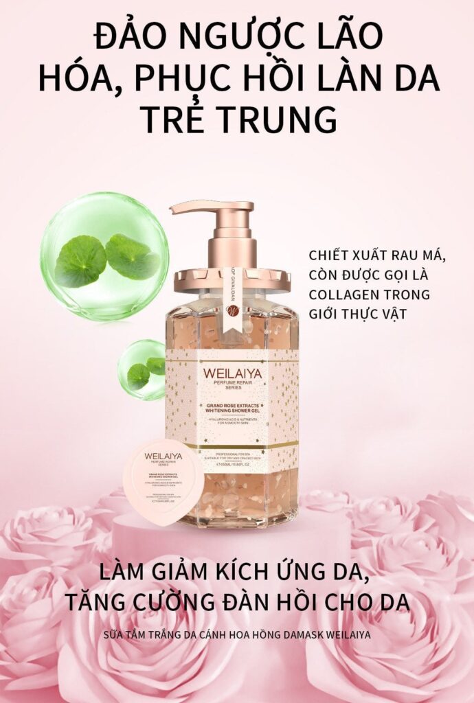 Weilaiya Sữa Tắm Trắng Hoa Hồng