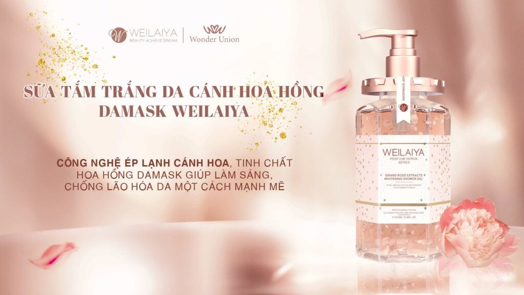 Weilaiya Sữa Tắm Trắng Hoa Hồng