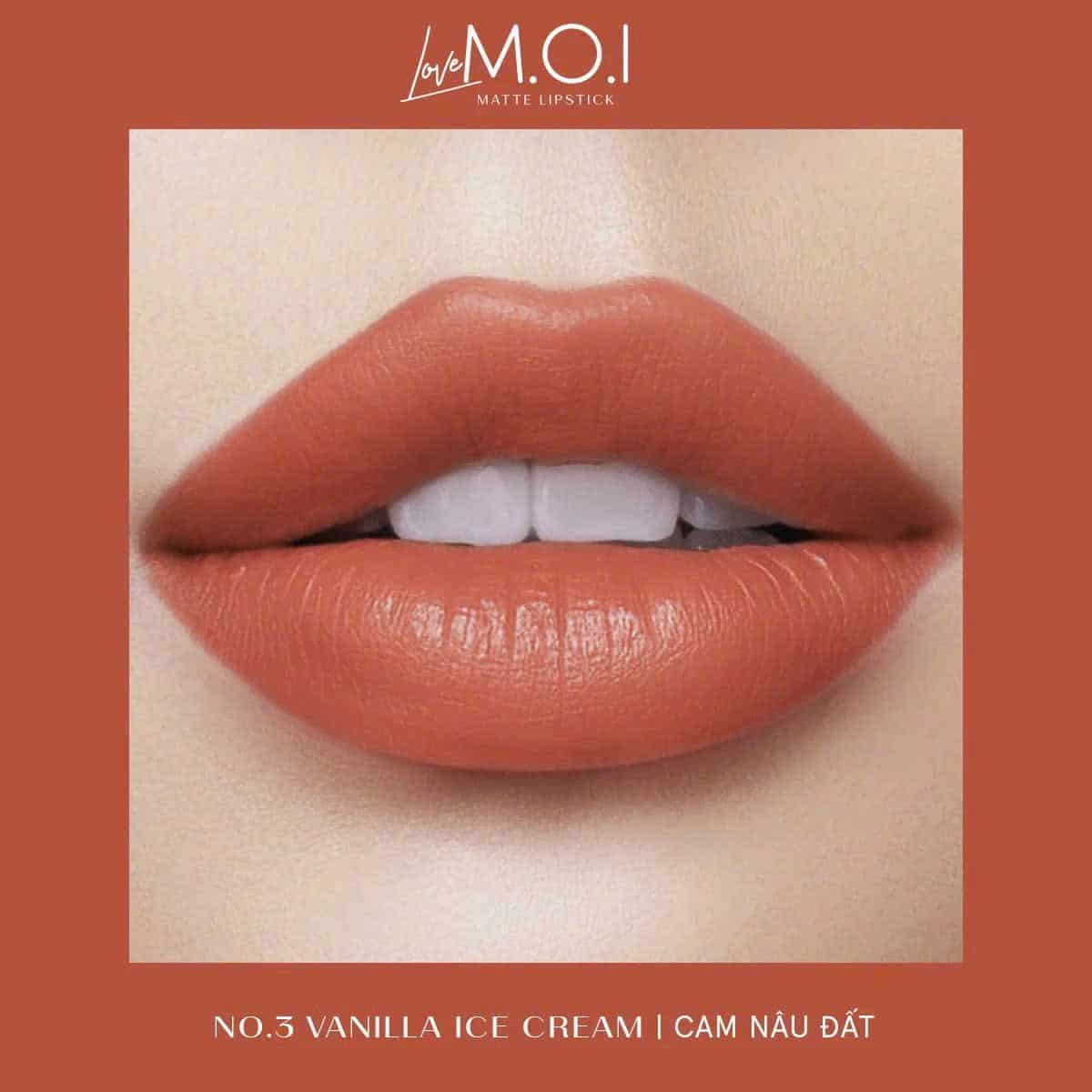Son thỏi cao cấp Love M.O.I No.03 Vanilla Ice Cream - Cam Nâu Đất