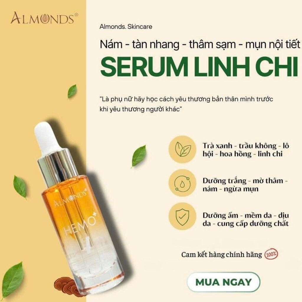 Almonds Hemo Serum Dưỡng Da Linh Chi