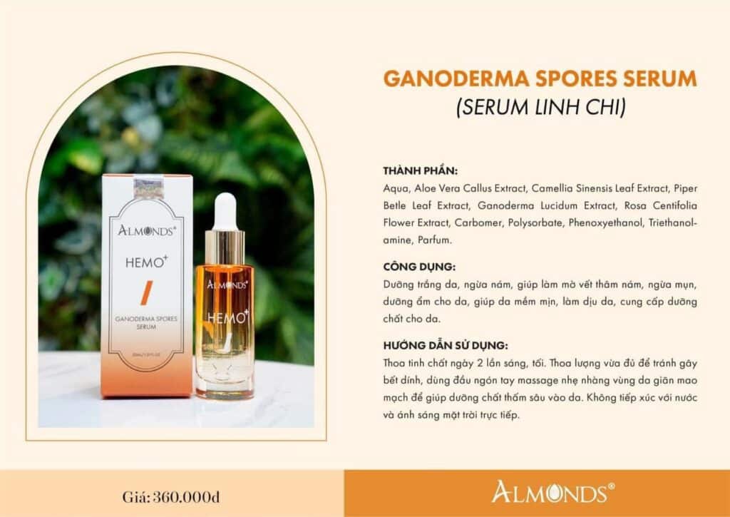 Almonds Hemo Serum Dưỡng Da Linh Chi