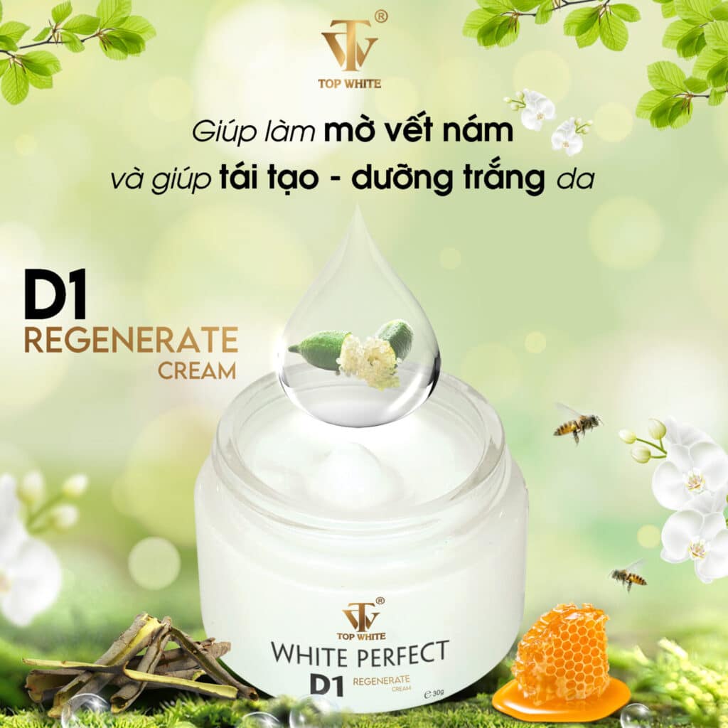 Top White D1 Kem Dưỡng Trắng Tái Tạo Mờ Nám
