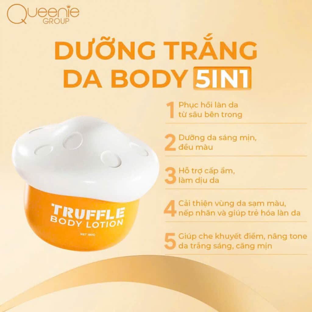 Queenie Skin Kem Nấm Dưỡng Trắng Body 5in1