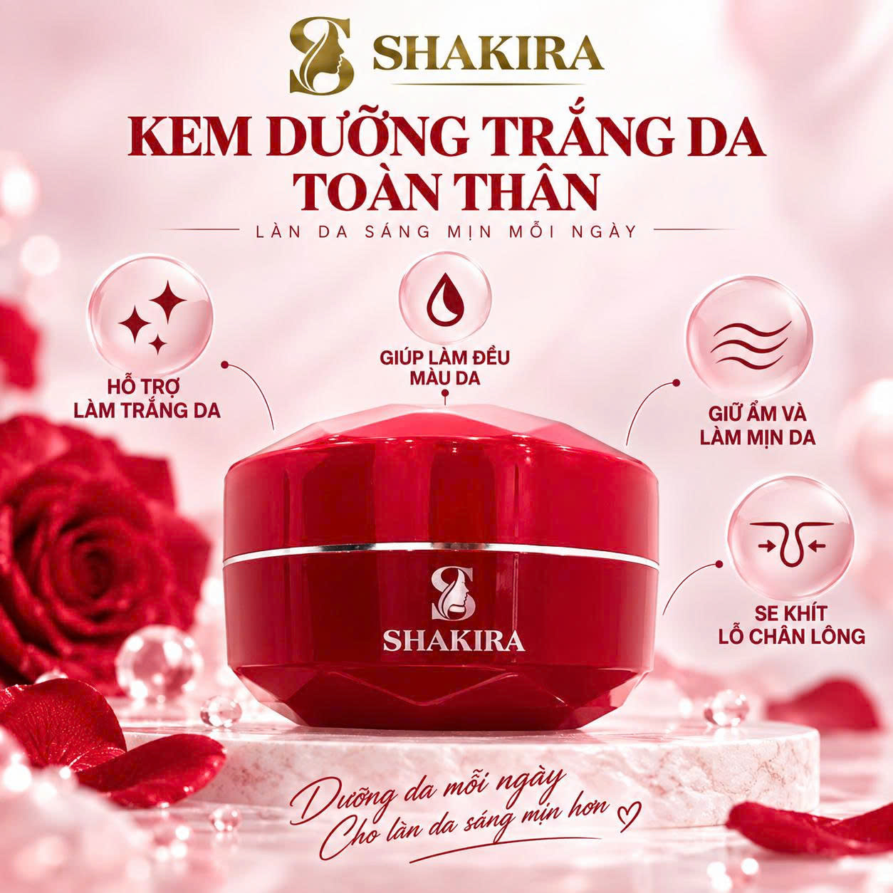 kem dưỡng trắng da toàn thân Shakira