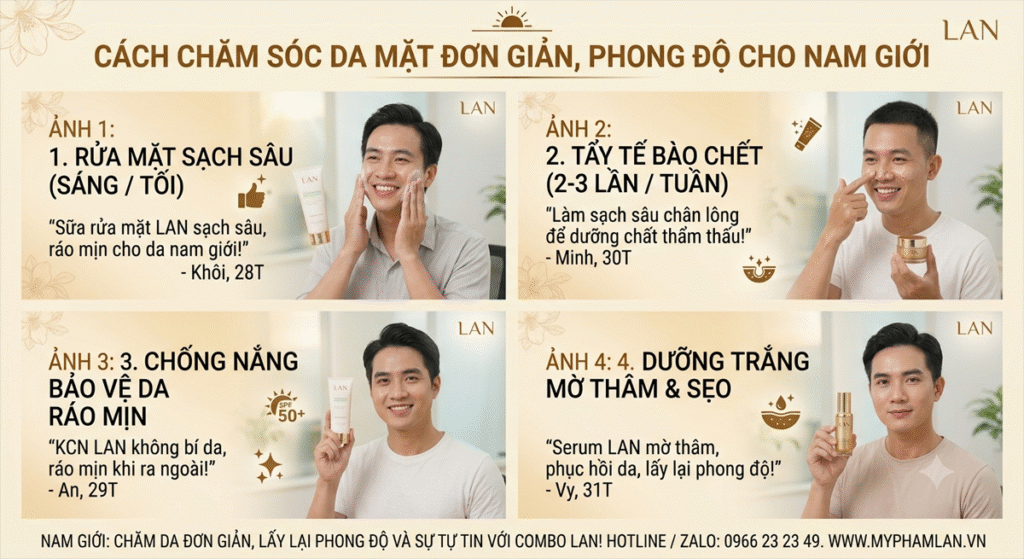 Cách Chăm Sóc Da Mặt Đơn Giản Cho Nam Giới: