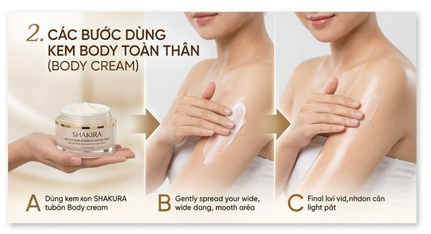 các bước dưỡng kem body