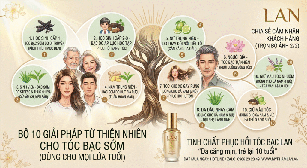 tóc bạc - nguyên nhân tóc bạc và các giải pháp giảm bạc cho tóc.