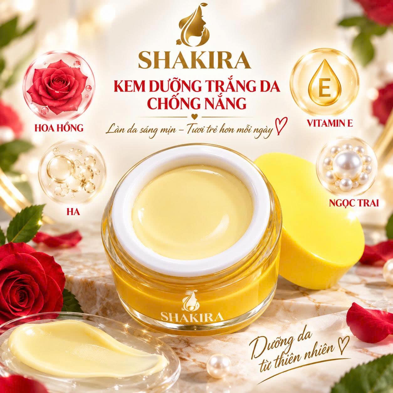 kem dưỡng trắng da, chống nắng Shakira