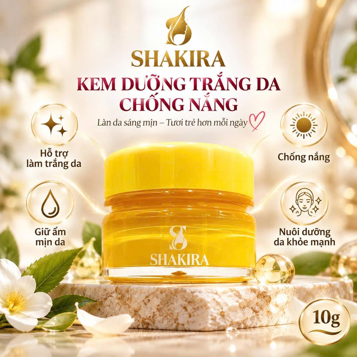 kem dưỡng trắng da, chống nắng Shakira