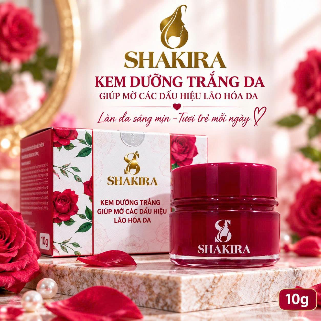 kem dưỡng trắng, giúp mờ các dấu hiệu lão hóa Shakira